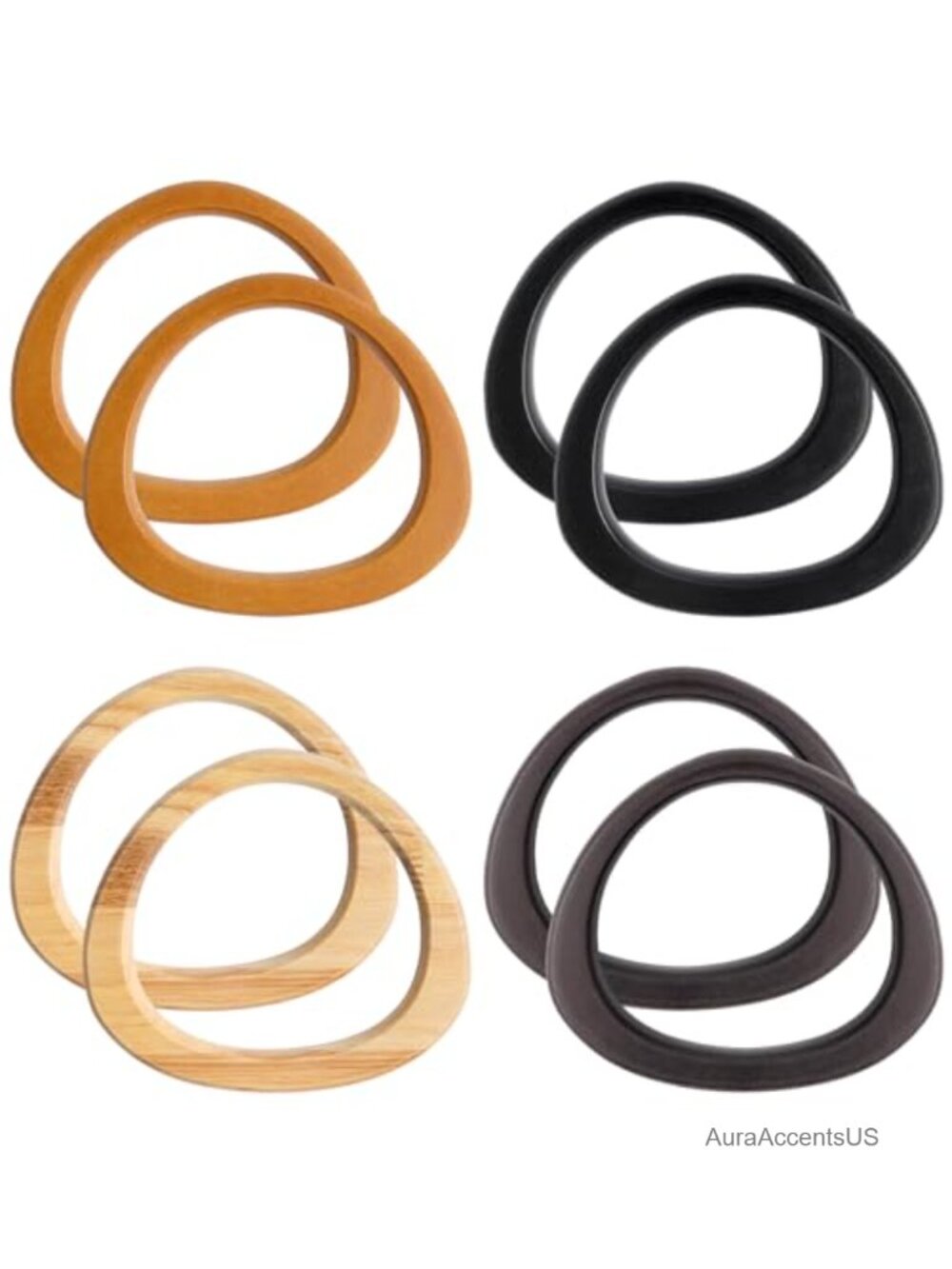 Wooden D-Shape Purse Handles 8 Pc Boho Bag Handle Replacement